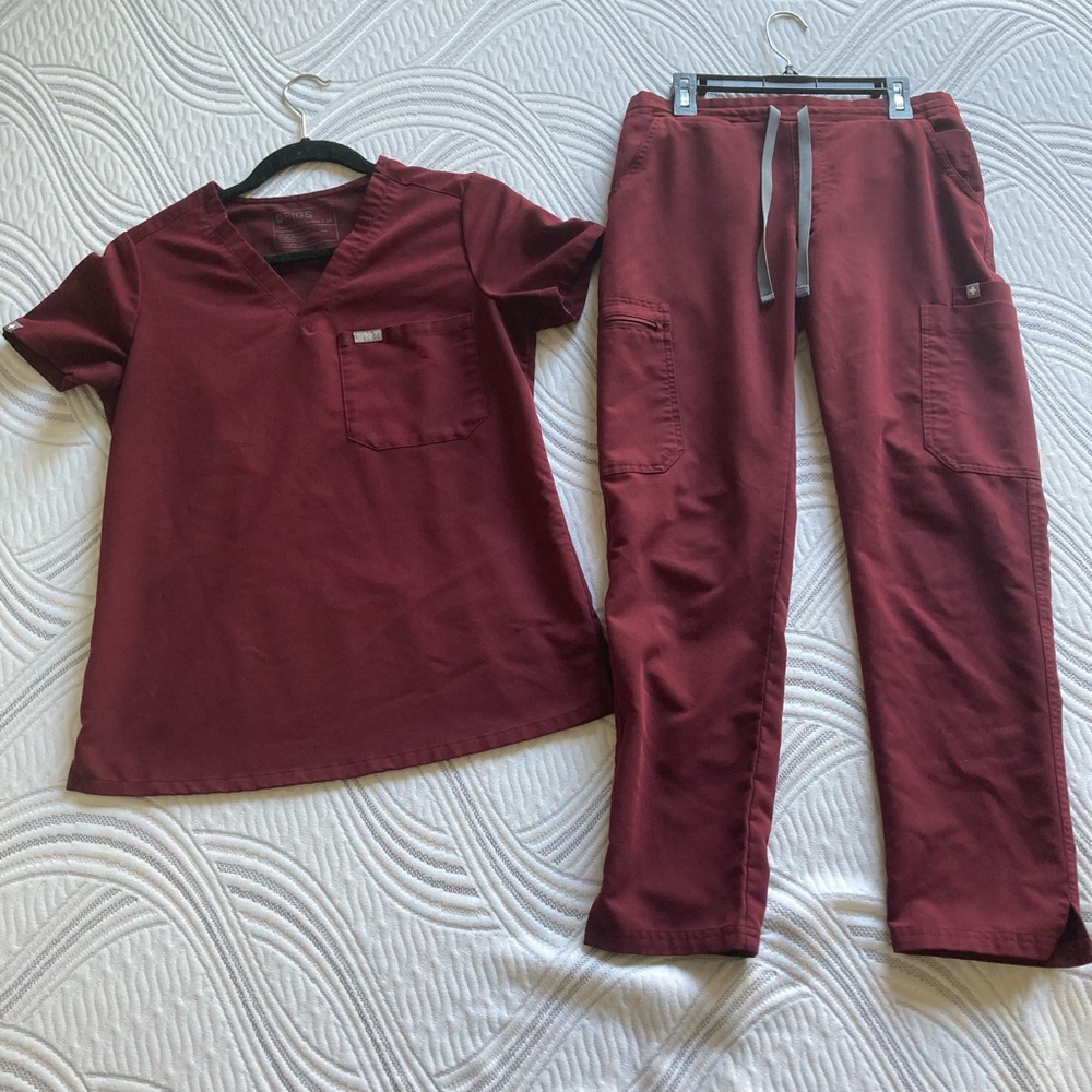 Figs Scrub Set XS Burgundy